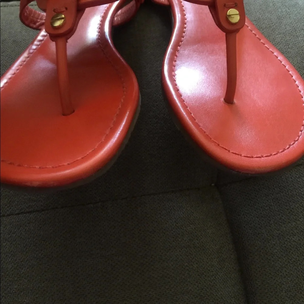 Tory Burch Orange Miller Logo Thong Sandals